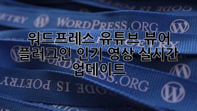 워드프레스 유튜브 뷰어 플러그인: 인기 영상 실시간 업데이트
